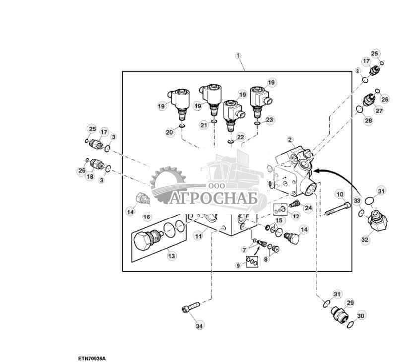 Клапан управления, мост MFWD, с TLS™ (652700 